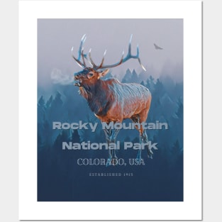 Rocky Mountain National Park Elk Poster Posters and Art